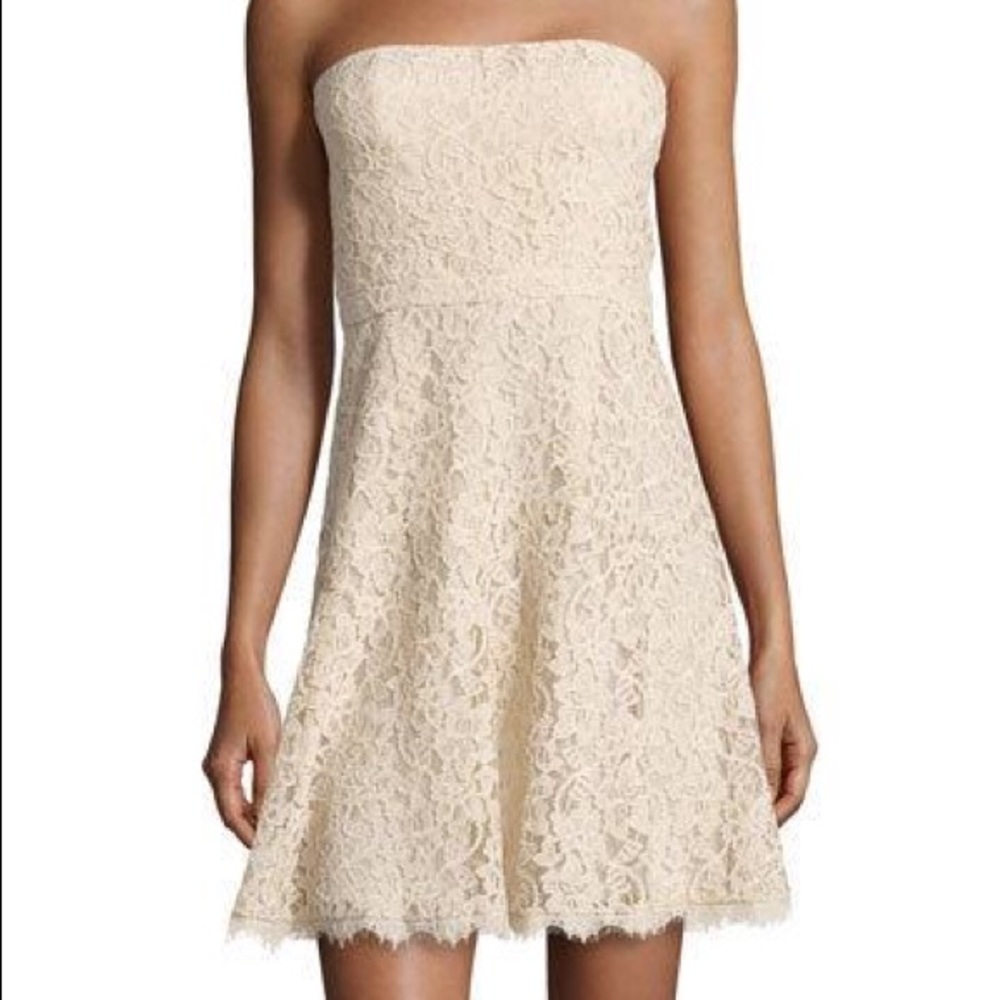 DVF Amira Lace Strapless Dress